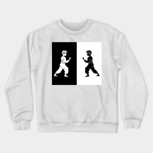 child practicing martial arts Crewneck Sweatshirt by bloomroge